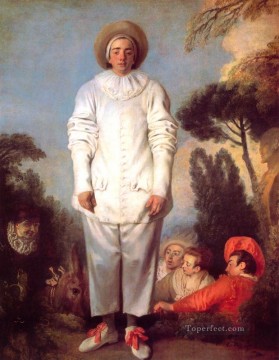  Watteau Canvas - pierot Jean Antoine Watteau